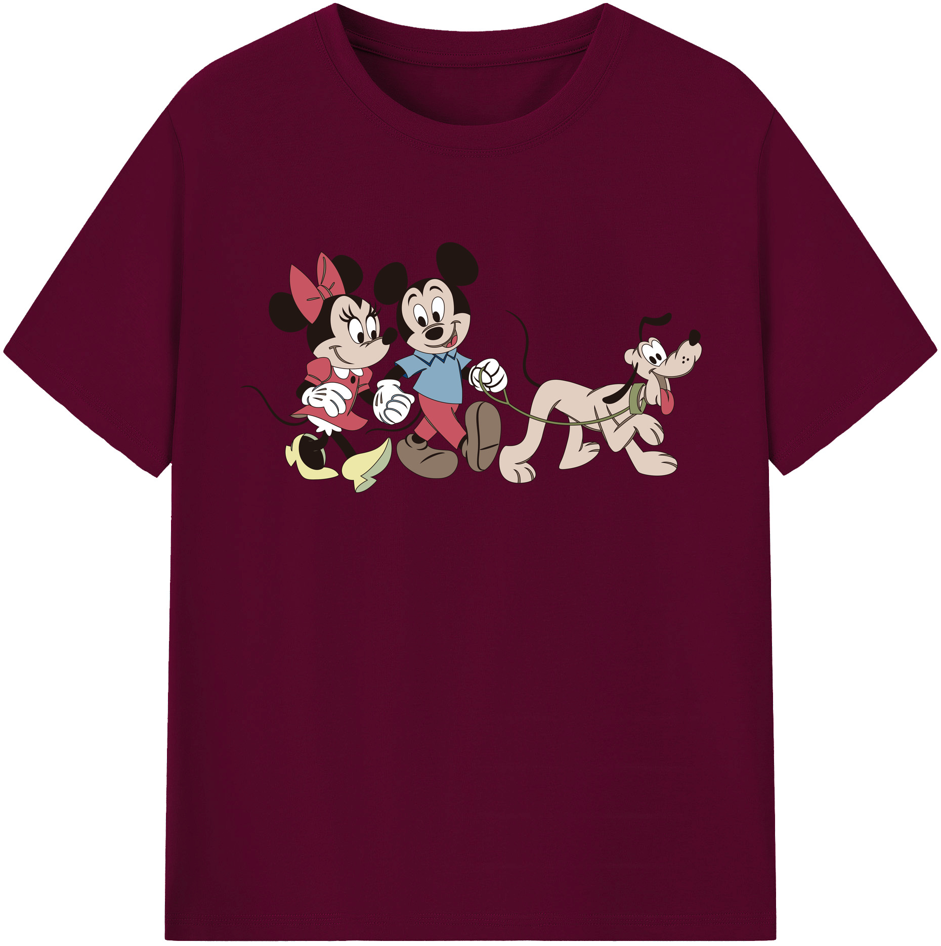 （画像用） ミッキーマウス Mickey Mouse レディースカジュアルプリントTシャツ（綿100％）